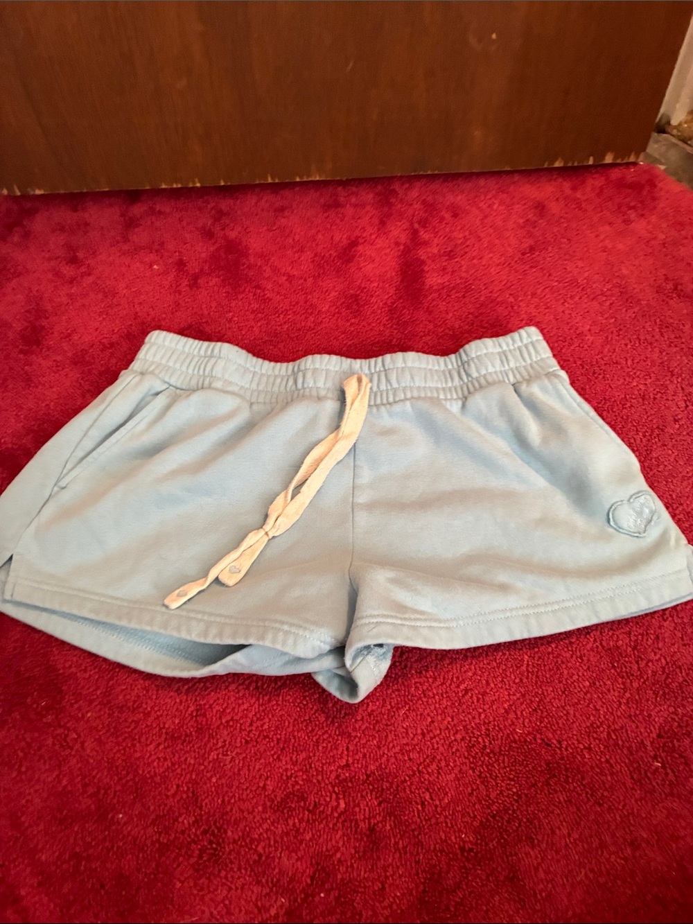 Celebrity Pink Light Blue Drawstring Athletic Lounge Shorts